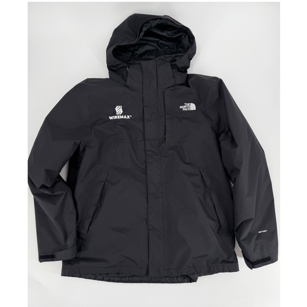 The North Face Mens DryVent Insulated Hooded Jacket Black Wiremax Logo Large